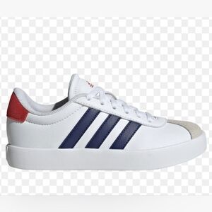 Kids Adidas White and Navy Sneakers